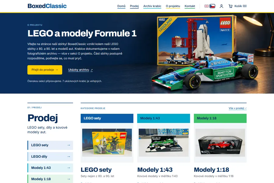 Náhled webu boxedclassic.com — e-shop na míru