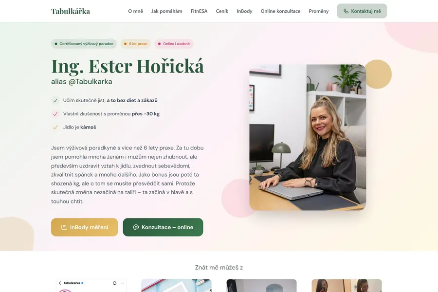 Náhled webu tabulkarka.cz — tvorba webu České Budějovice
